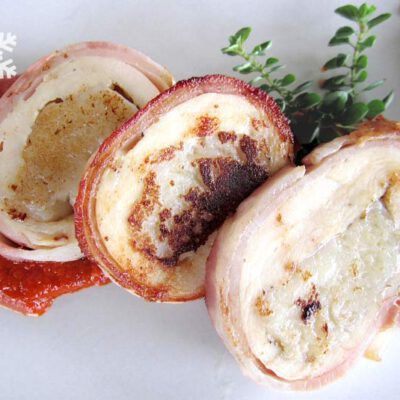 Rollito de pollo con bechamel by Piquices con Thermomix