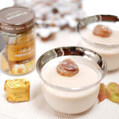 Crema de castañas de postre con marrón glacé
