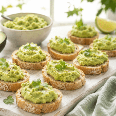 Hummus de aguacate y guisantes
