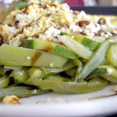 Verduras al vapor: judias y calabacín