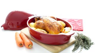 Pollo de corral aromatizado