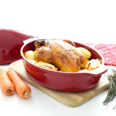 Pollo de corral aromatizado