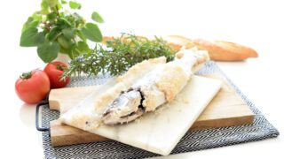 Lubina a la sal al horno, deliciosa