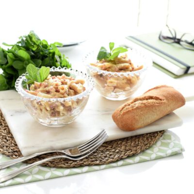Macarrones a la carbonara para dos con Thermomix®