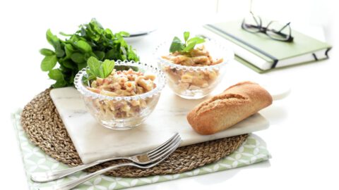 Macarrones a la carbonara para dos con Thermomix®