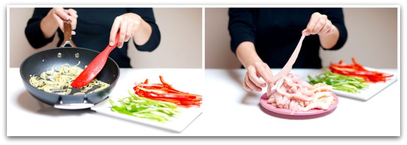 Fajitas de pollo, primero preparar los ingredientes