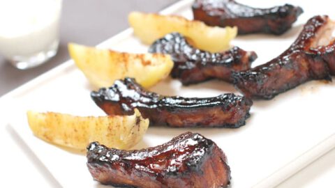 Costillas americanas con patatas gajo