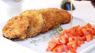 Berenjenas rellenas de queso de cabra y aceitunas