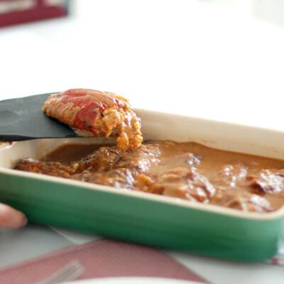 Pimientos del piquillo rellenos de merluza y gambas