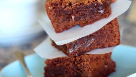 Brownie de chocolate con volutas de Spéculoos