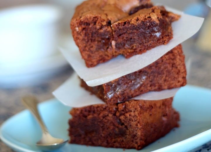 Brownie de chocolate con volutas de Spéculoos