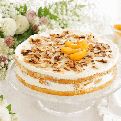 Tarta rápida de melocotón