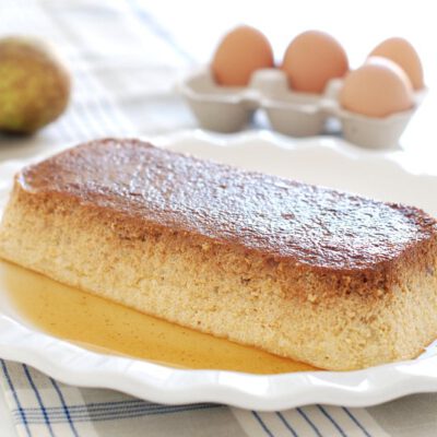Flan de peras