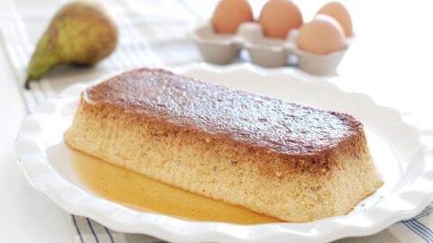 Flan de peras