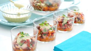 Vinagreta de pulpo con zumo de naranja