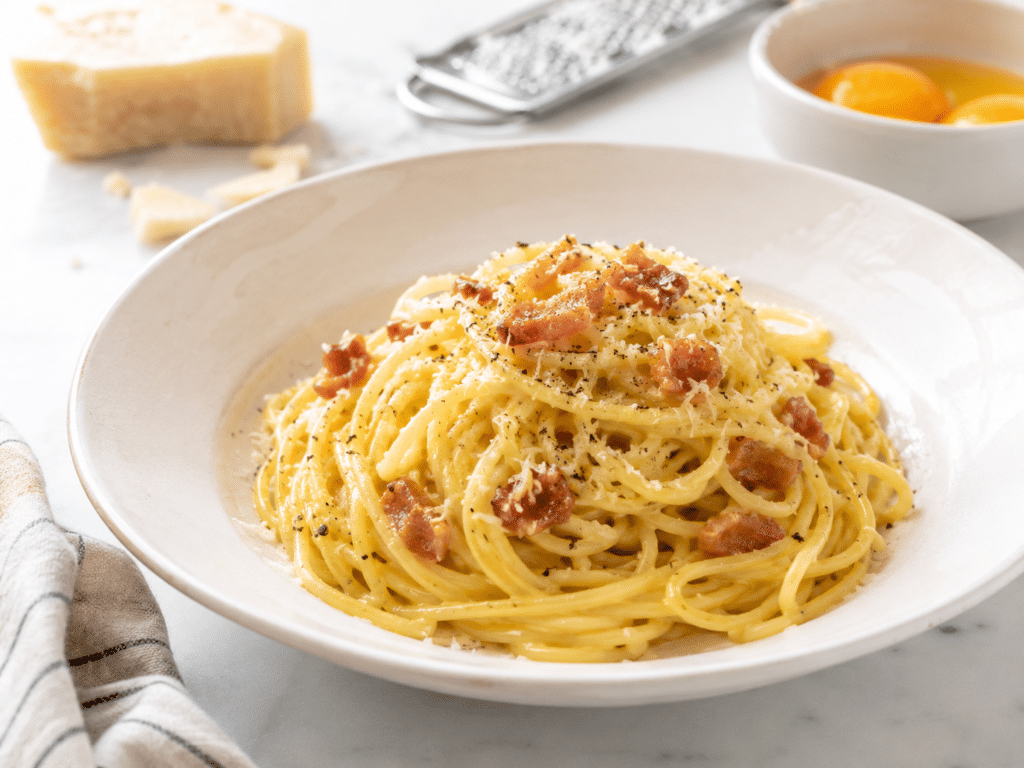 Espaguetis a la carbonara “tradicional”