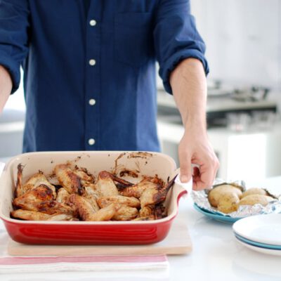 Alitas de pollo asadas a la miel