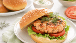 Hamburguesa de salmón