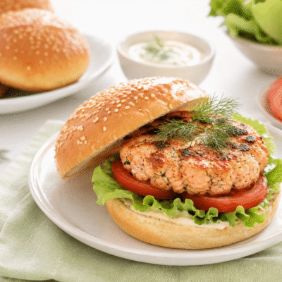 Hamburguesa de salmón