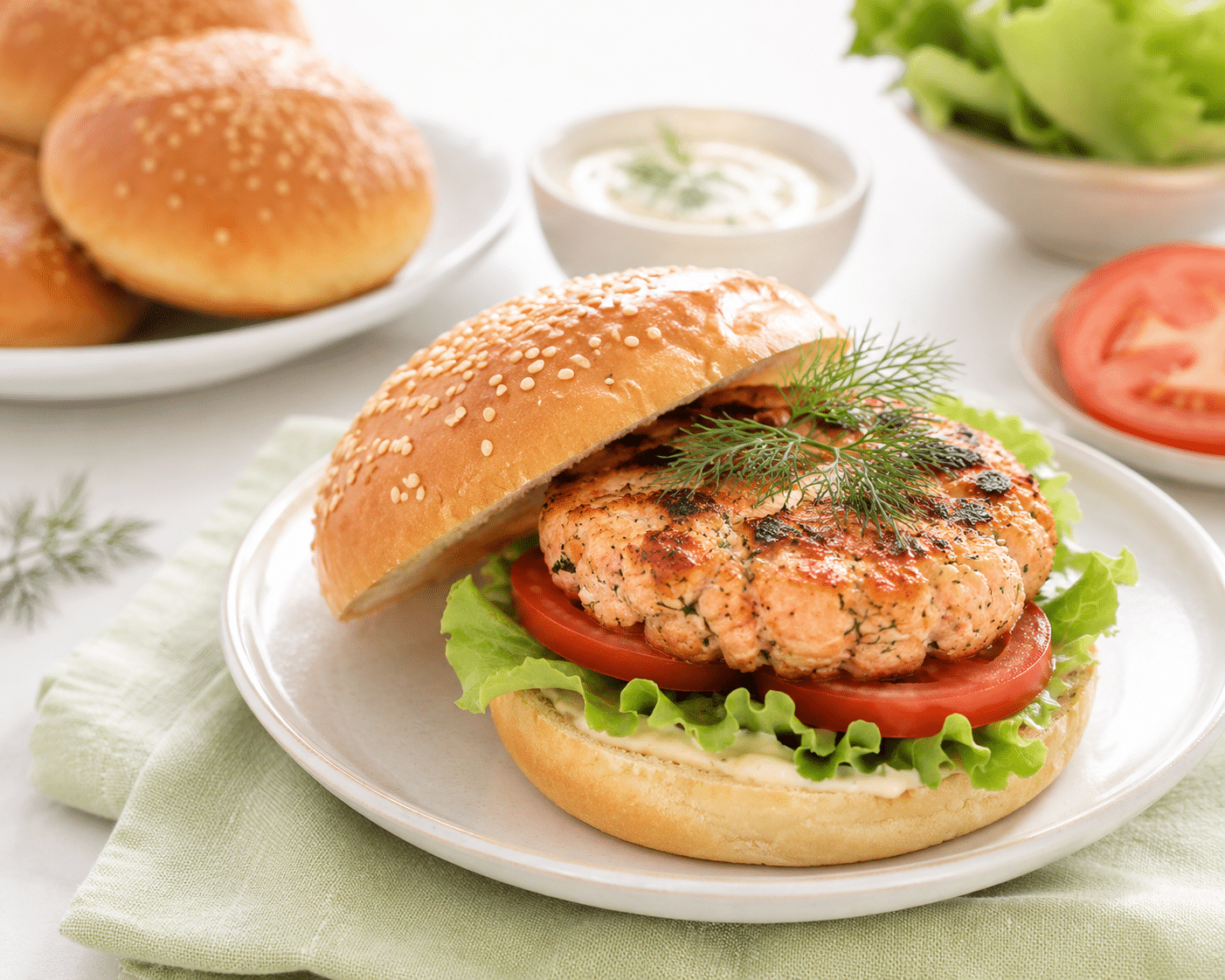 Hamburguesa de salmón