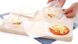 Mini pizzas calabaza con obleas