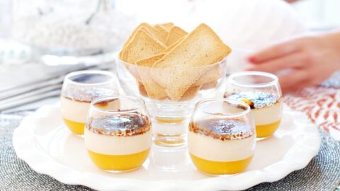 Creme Brulée con gelatina de mango