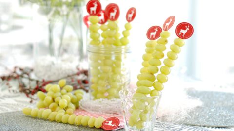 Uvas de la suerte en brochetas