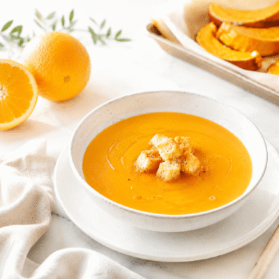 Crema de calabaza asada con naranja