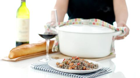 Arroz negro con sepia en cocotte