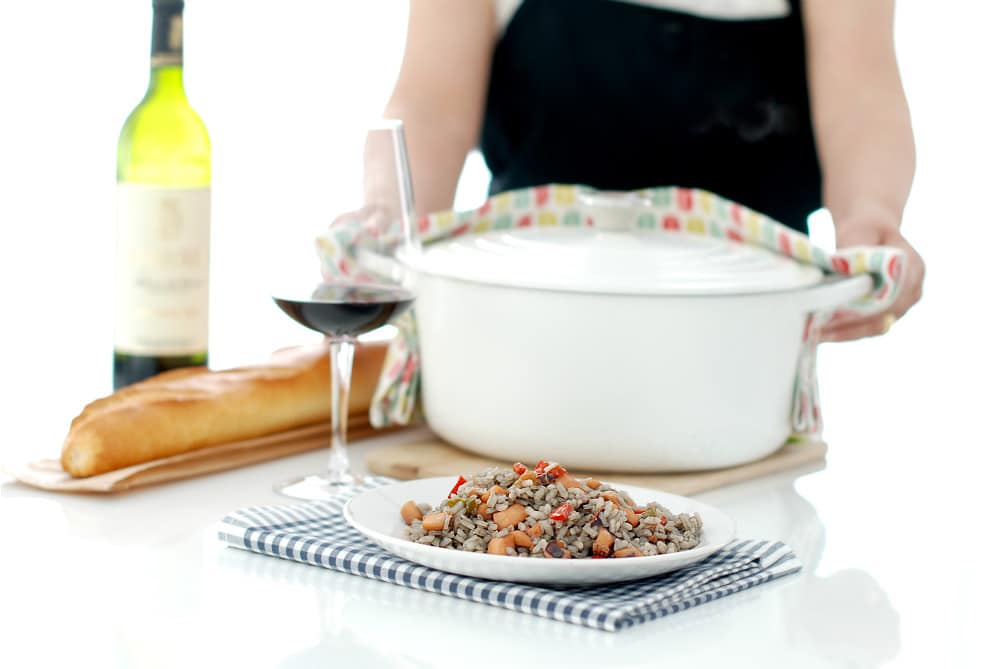 Arroz negro con sepia en cocotte