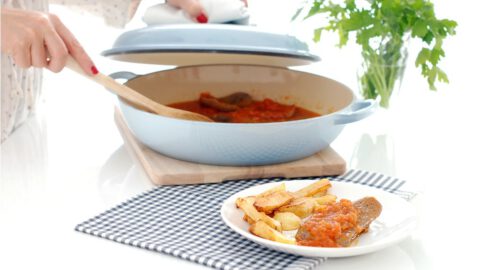 Lengua de ternera en salsa de tomate frito