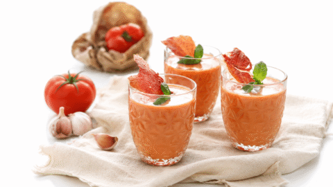 Gazpacho con crujiente de jamón