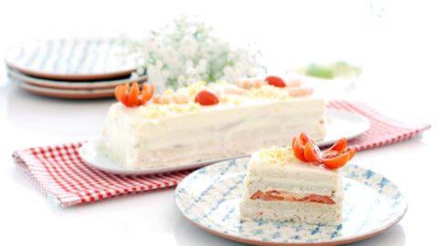 Pastel de verano de pan Bimbo® con langostinos