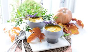 Crema de calabaza con rabiolis