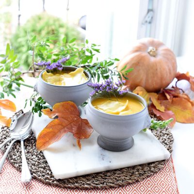 Crema de calabaza con rabiolis