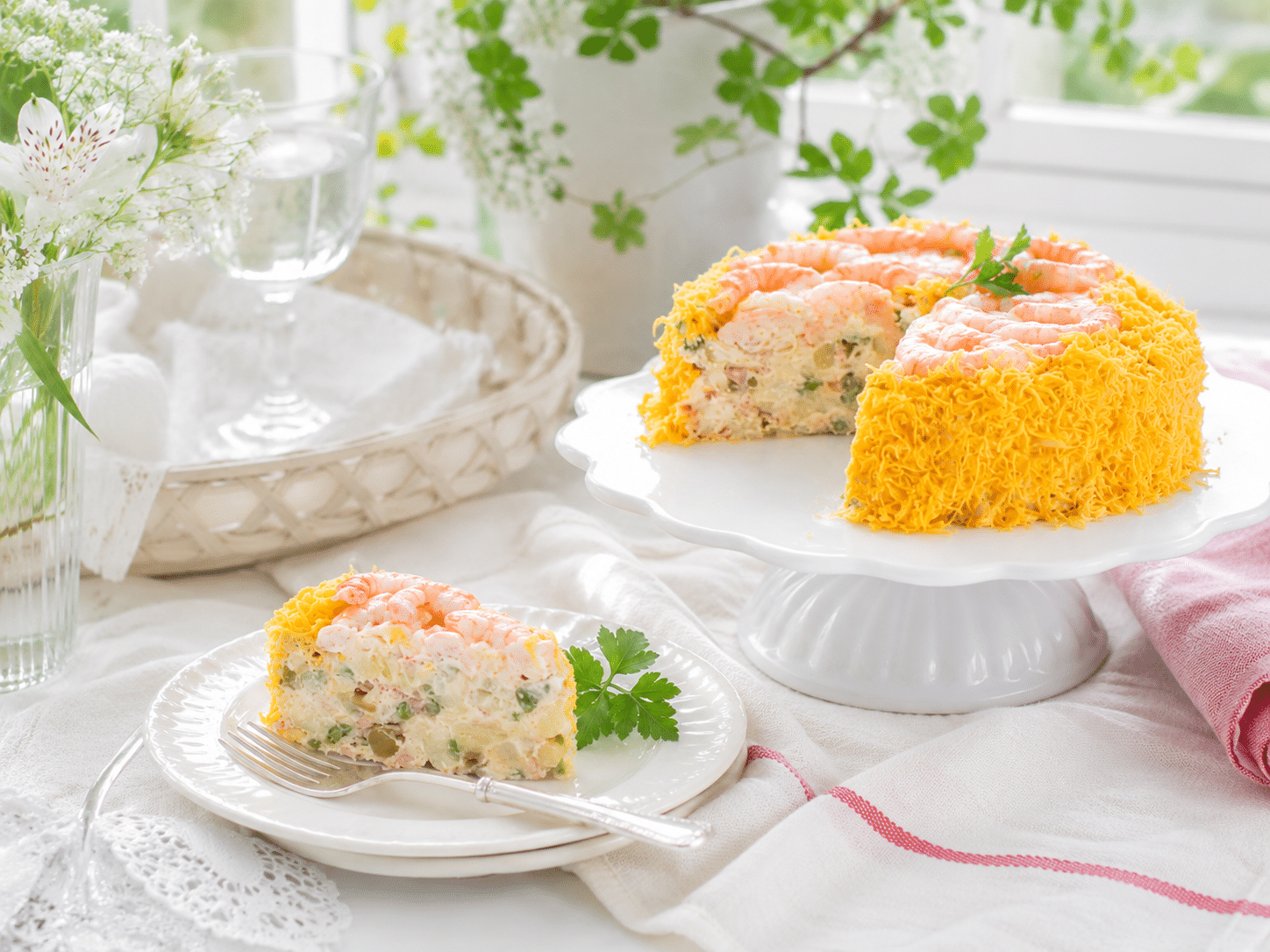 Tarta de langostinos