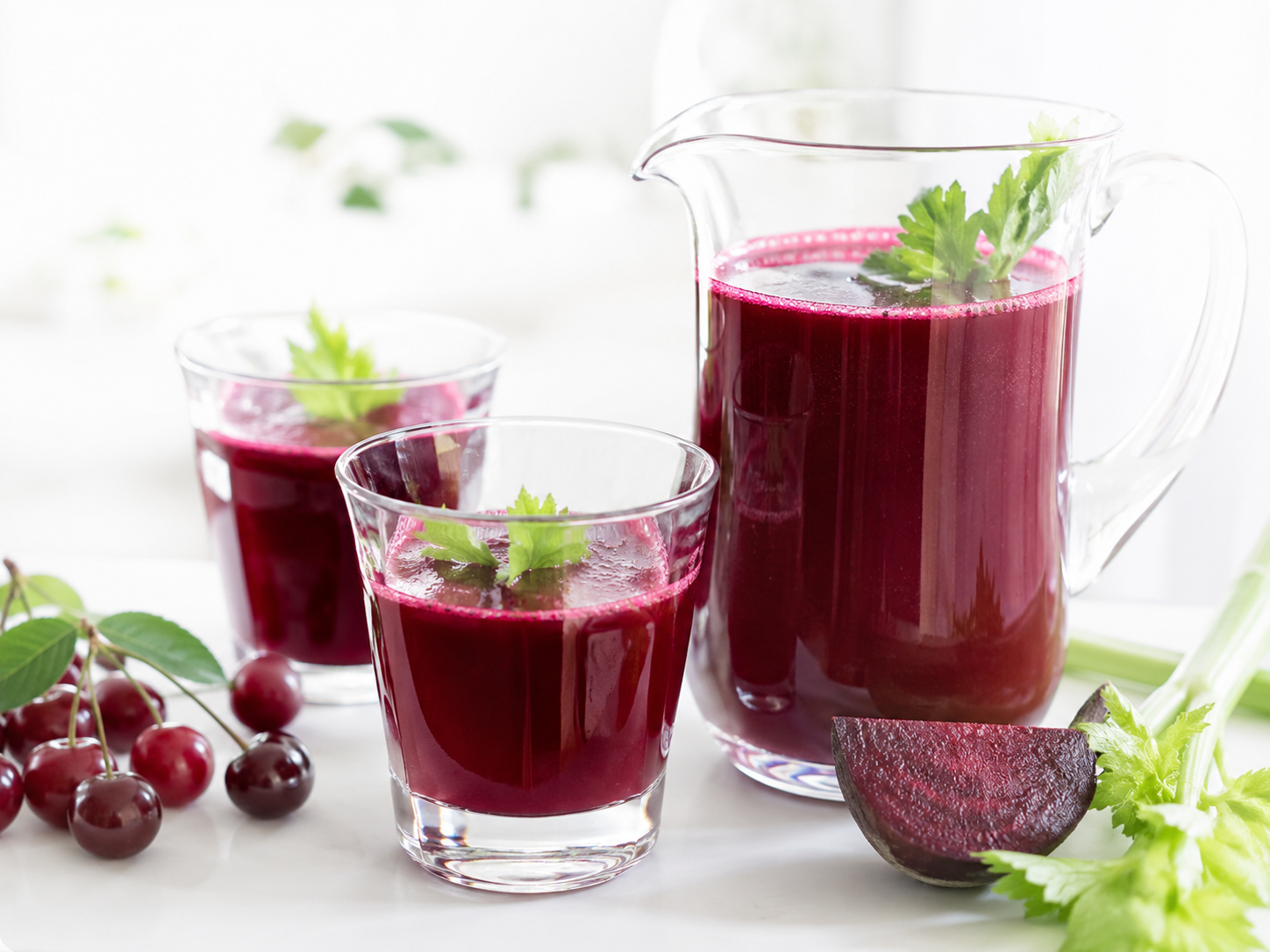 Zumo detox de picotas y remolacha