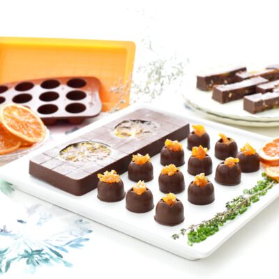 Turrón de chocolate y naranja con Thermomix®