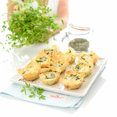 Quiché individuales de esparragos y champinones con Thermomix®