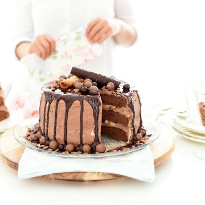Tarta de chocolate "dropping cake" con Thermomix®