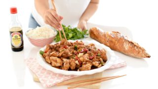 Pollo con verduras al estilo Cantonés