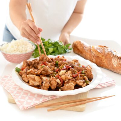 Pollo con verduras al estilo Cantonés