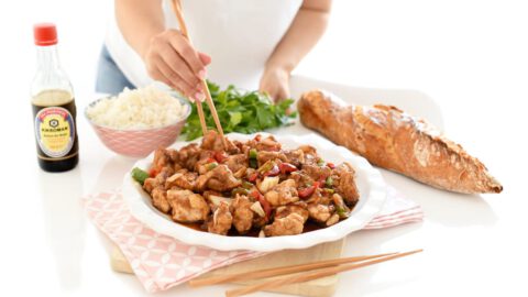 Pollo con verduras al estilo Cantonés