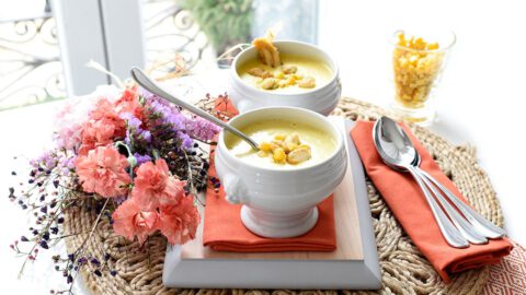 Crema de maíz con curry
