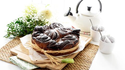 Caracolas de brioche con chocolate