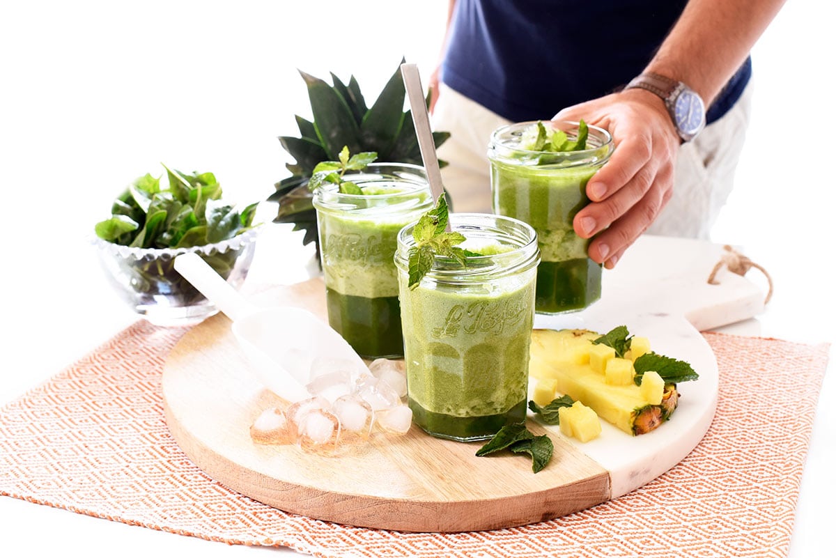 Zumo de piña y espinacas