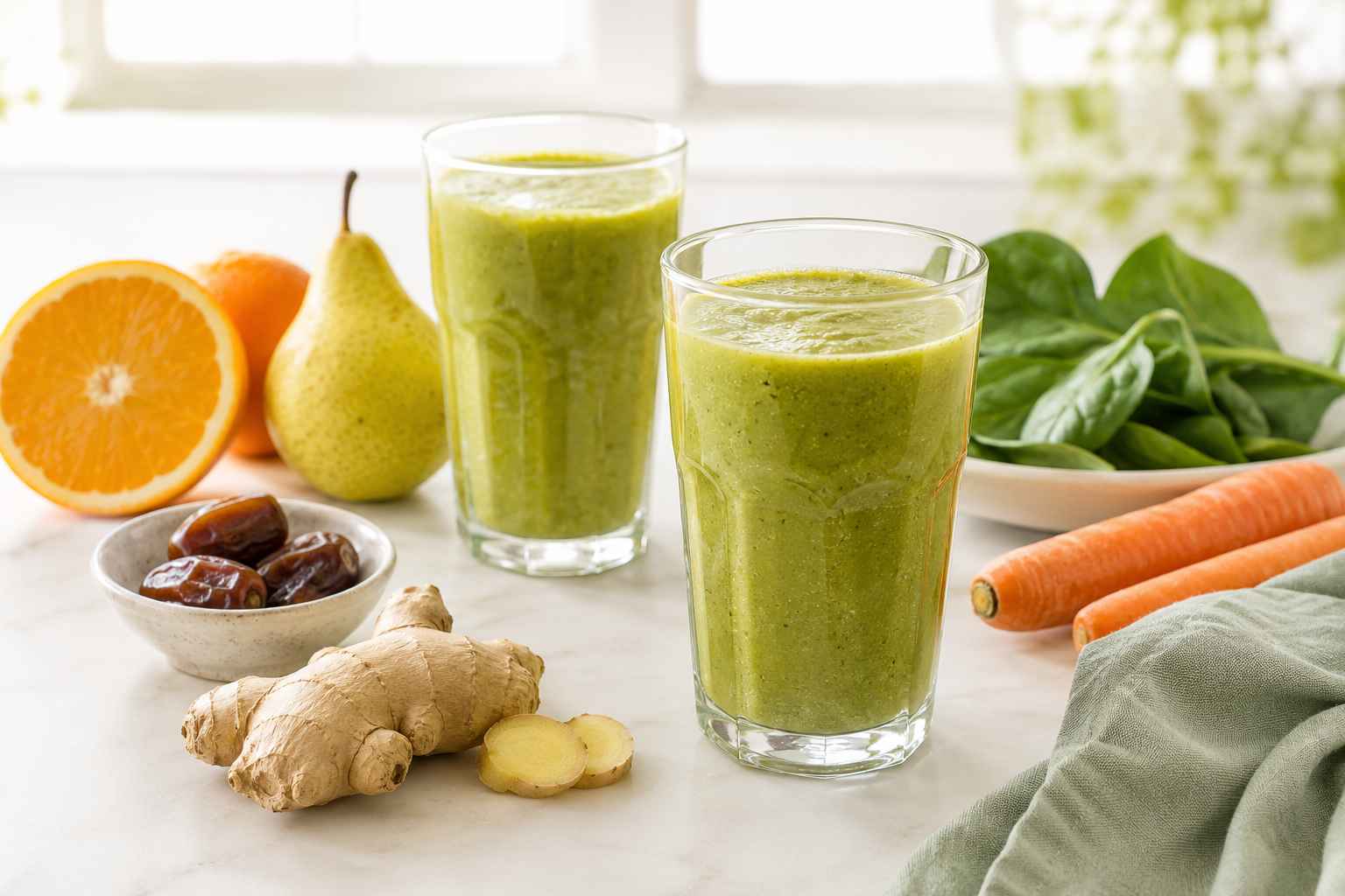 Batido multivitamínico con un toque de jengibre