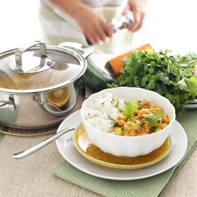 Curry de garbanzos con verduras