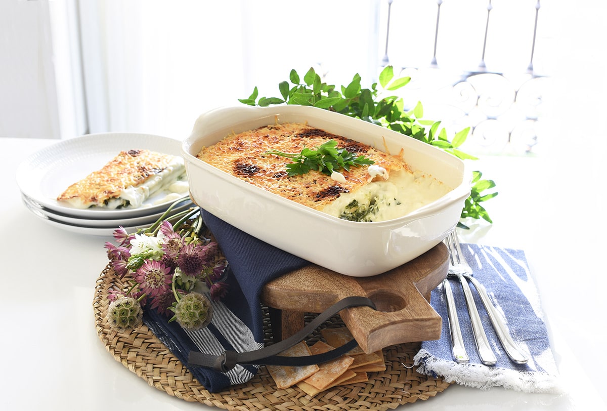 Canelones de espinacas con atún